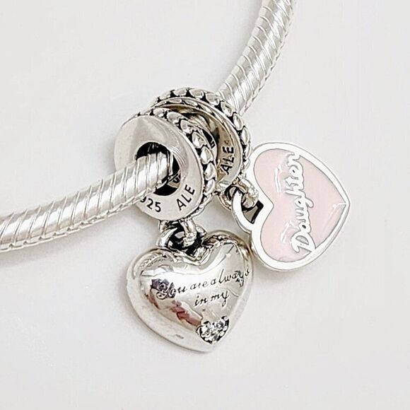 Pandora Mother & Daughter Hearts Dangle Charm - Picture 4 of 5